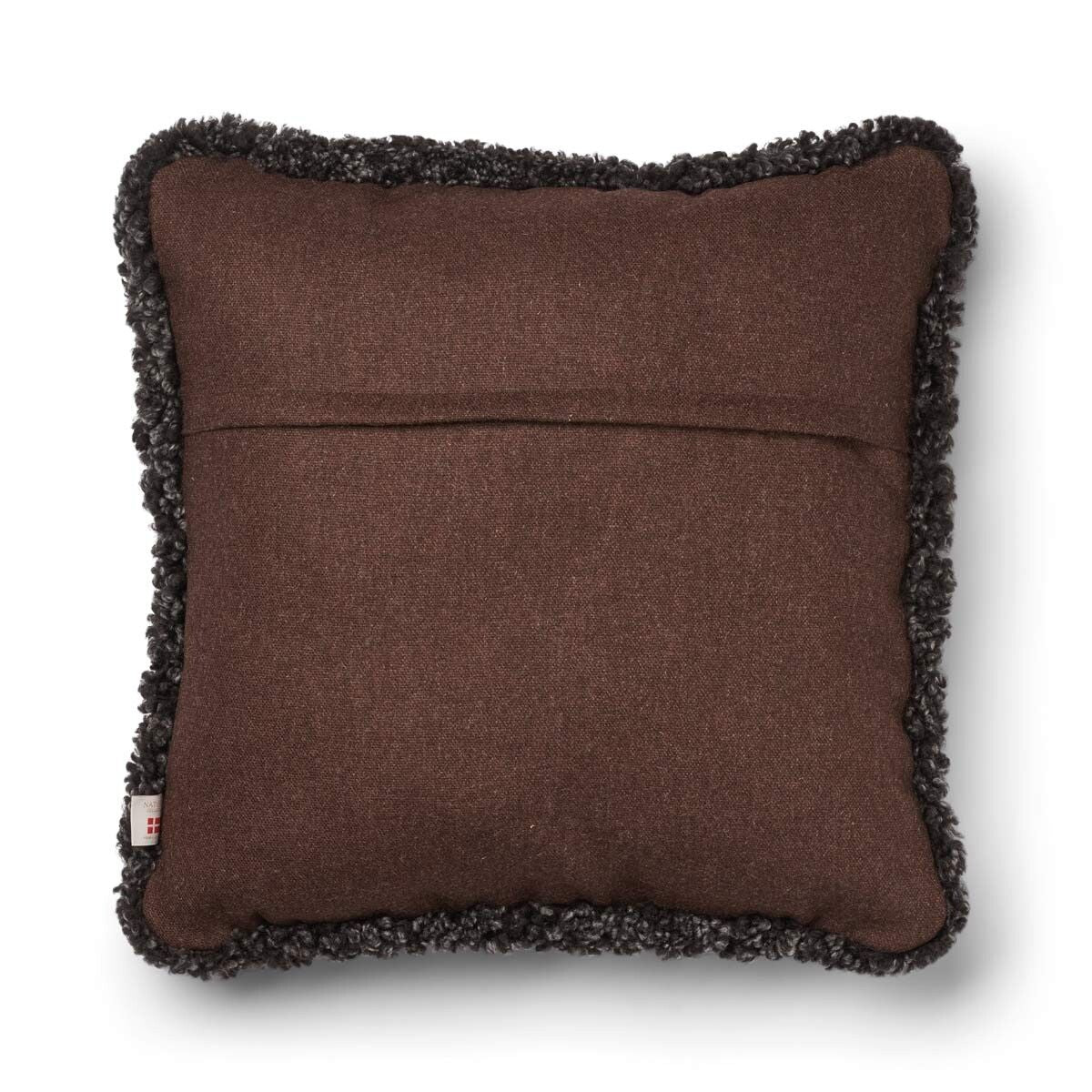 Coussin en laine courte de mouton Marron/Cappuccino