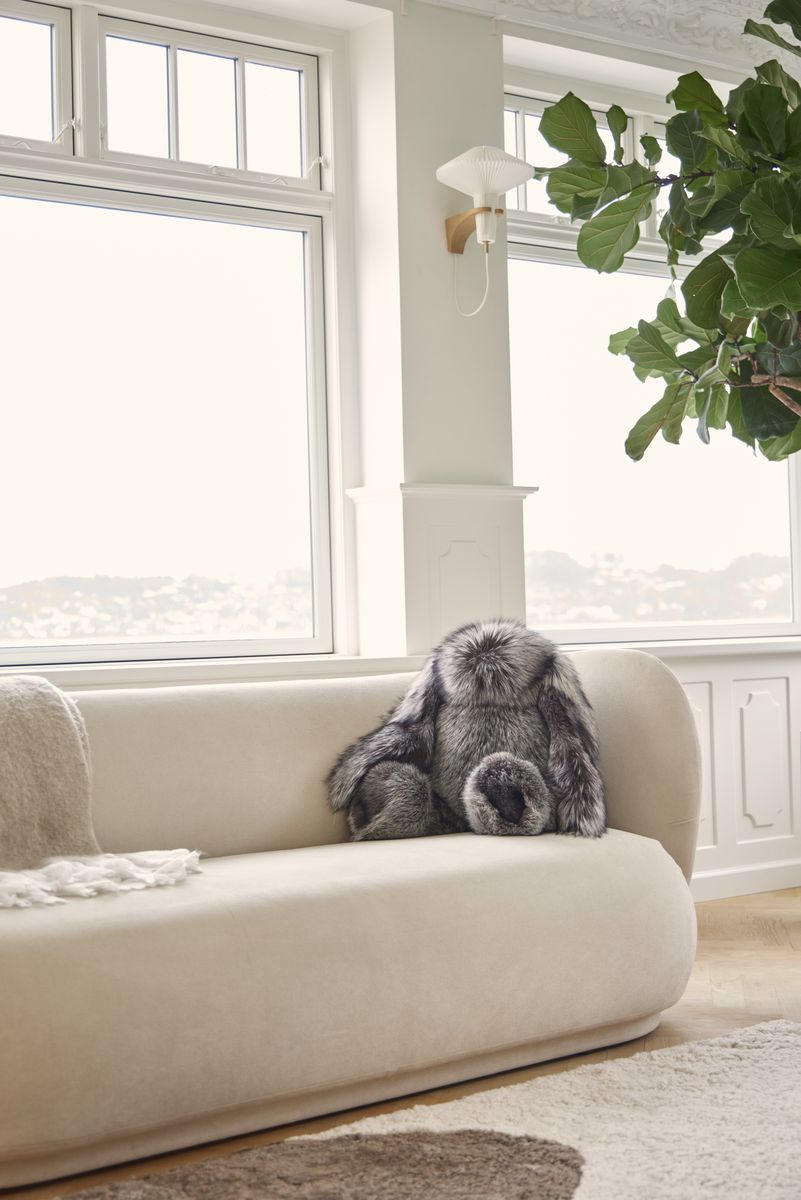 Lapin en peluche | Fourrure de renard Renard doré/Beige
