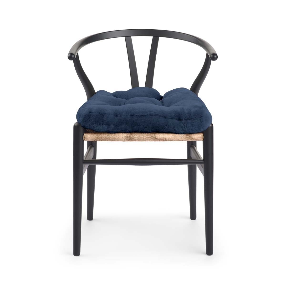 Dessus de siège en peau de mouton | Laine longue | Zéro déchet Bleu Marine