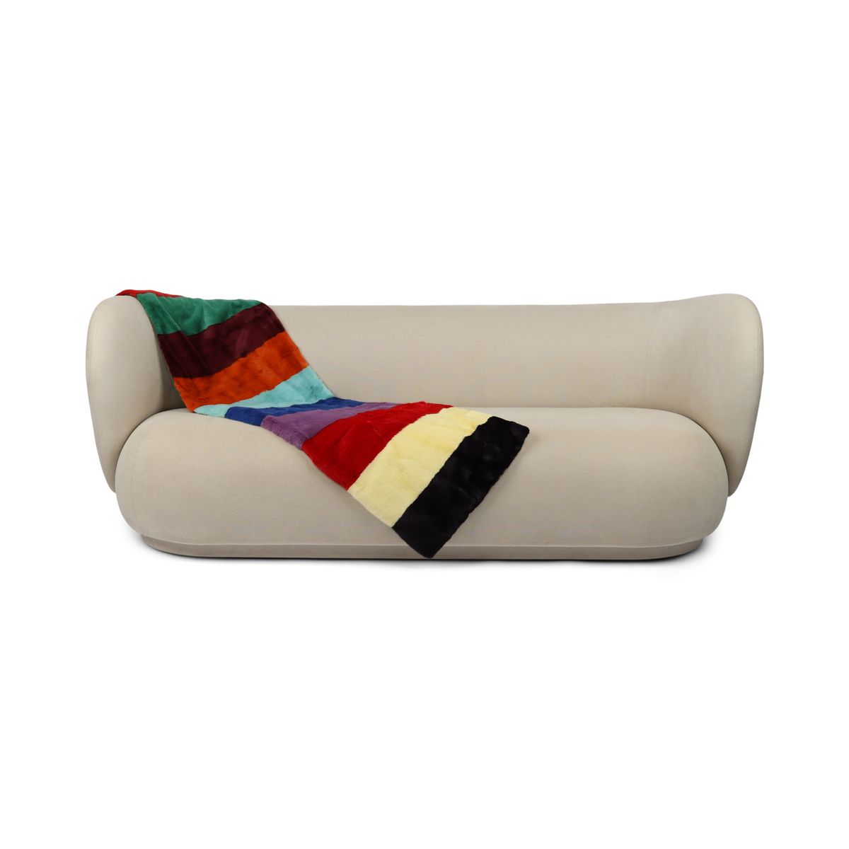 Plaid en vison | Dos en cachemire | Multicolore brillant | 52 x 156cm