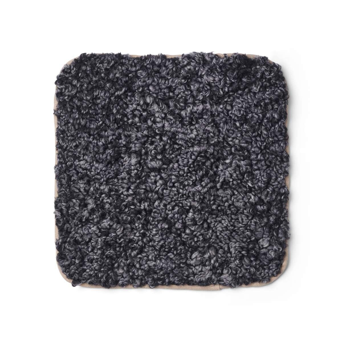 Dessus de siège en peau de mouton tibétaine | Ø38 cm Anthracite