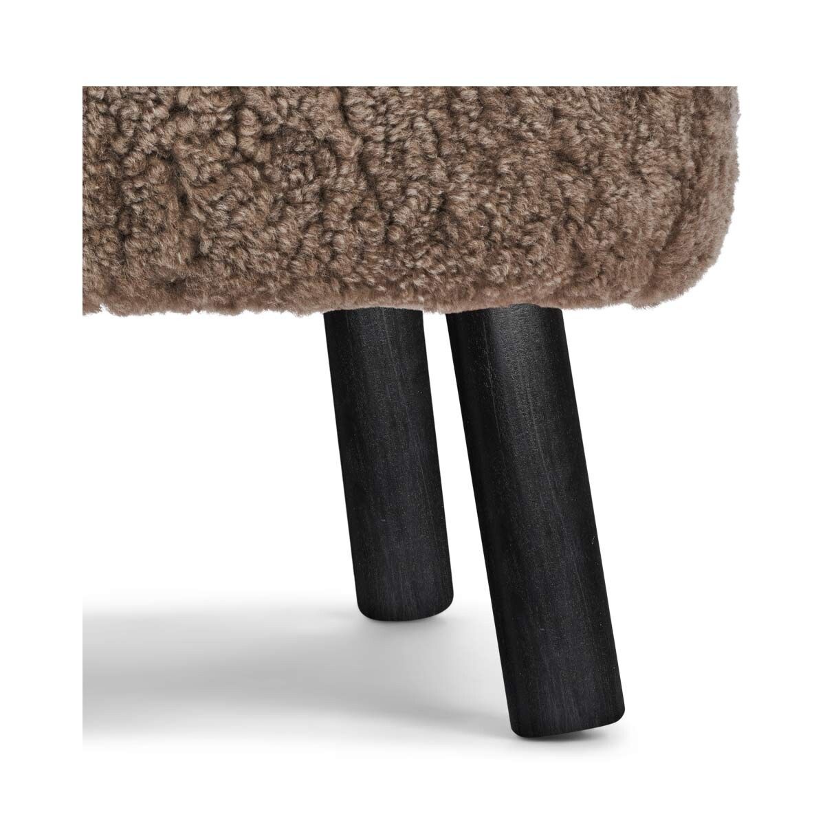 Repose-pieds Emily | Peau de mouton  | Laine courte Taupe