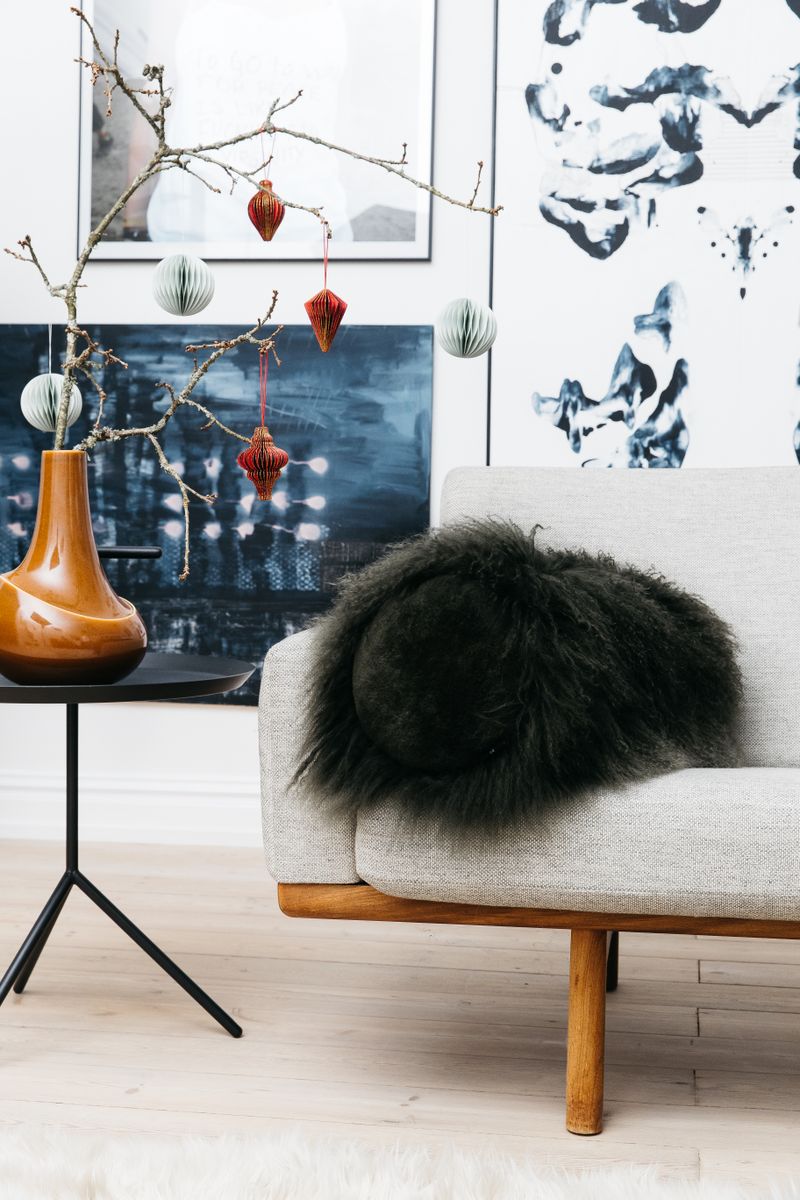 Coussin Traversin bouclé Vert Haie