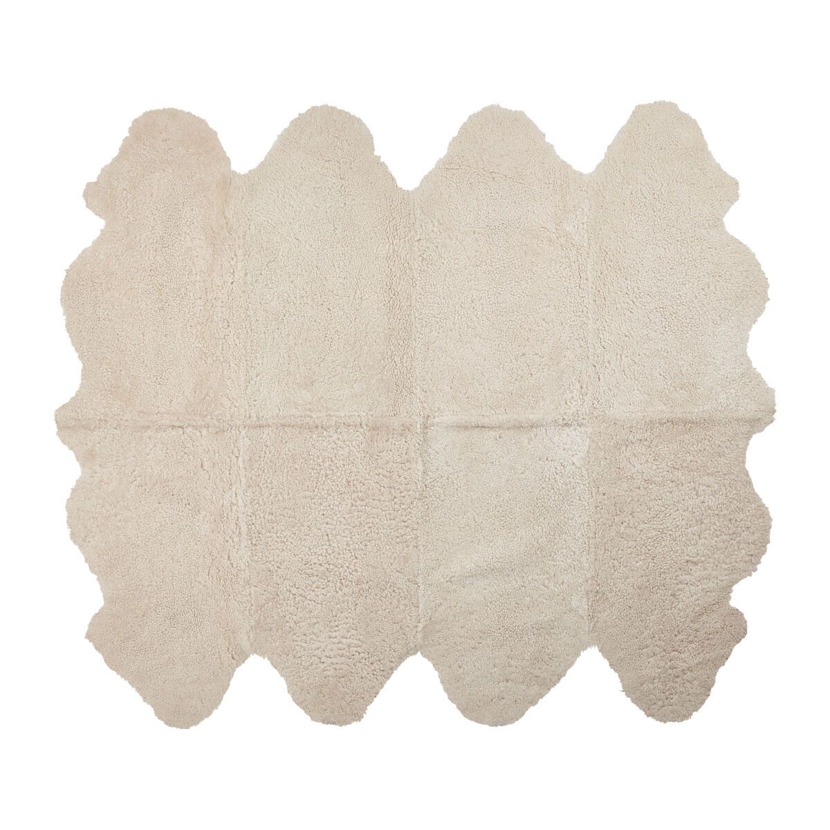 Peau de mouton de Nouvelle-Zélande à laine courte bouclée 90 cm Perle