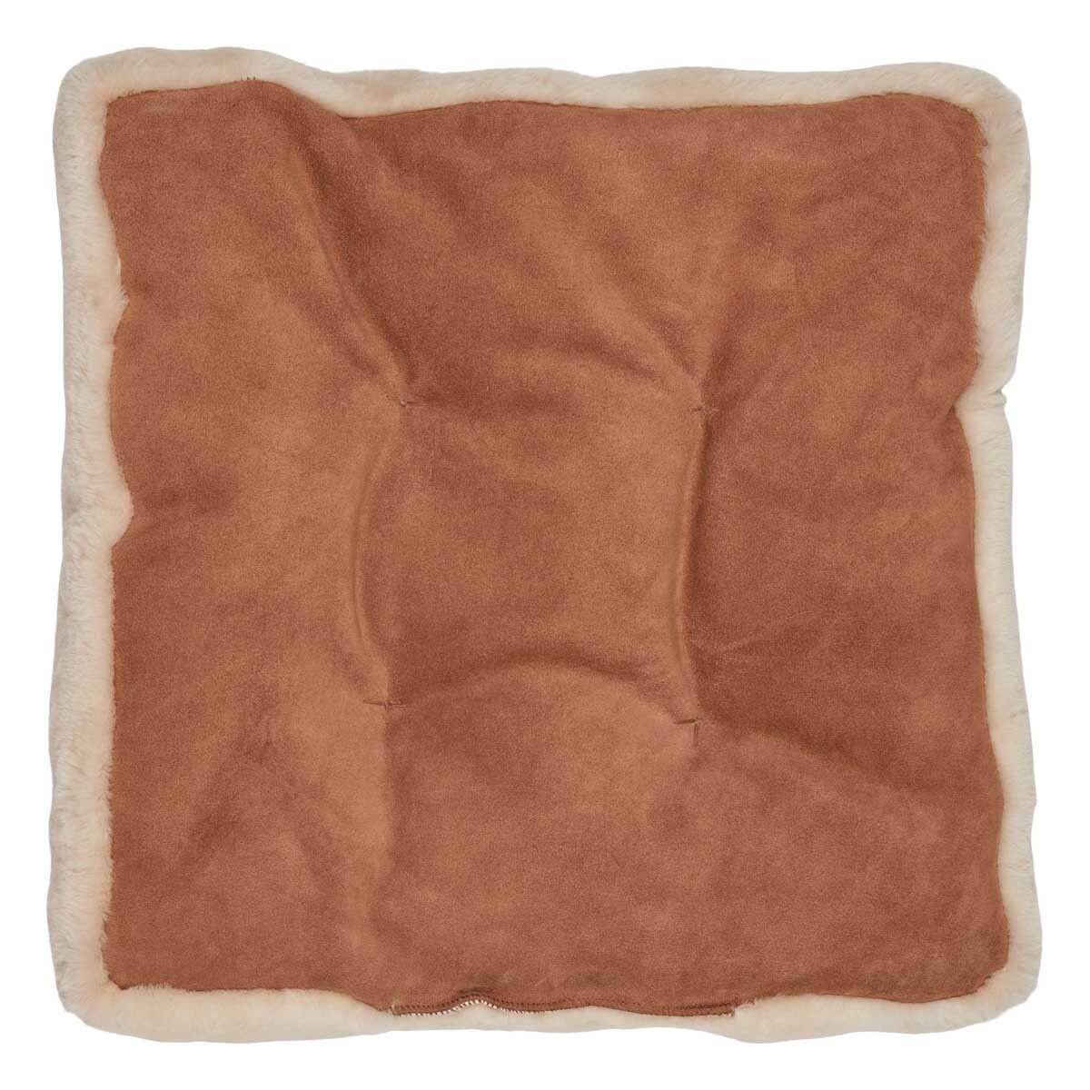 Dessus de siège en peau de mouton | Laine longue | Zéro déchet Châtaigne