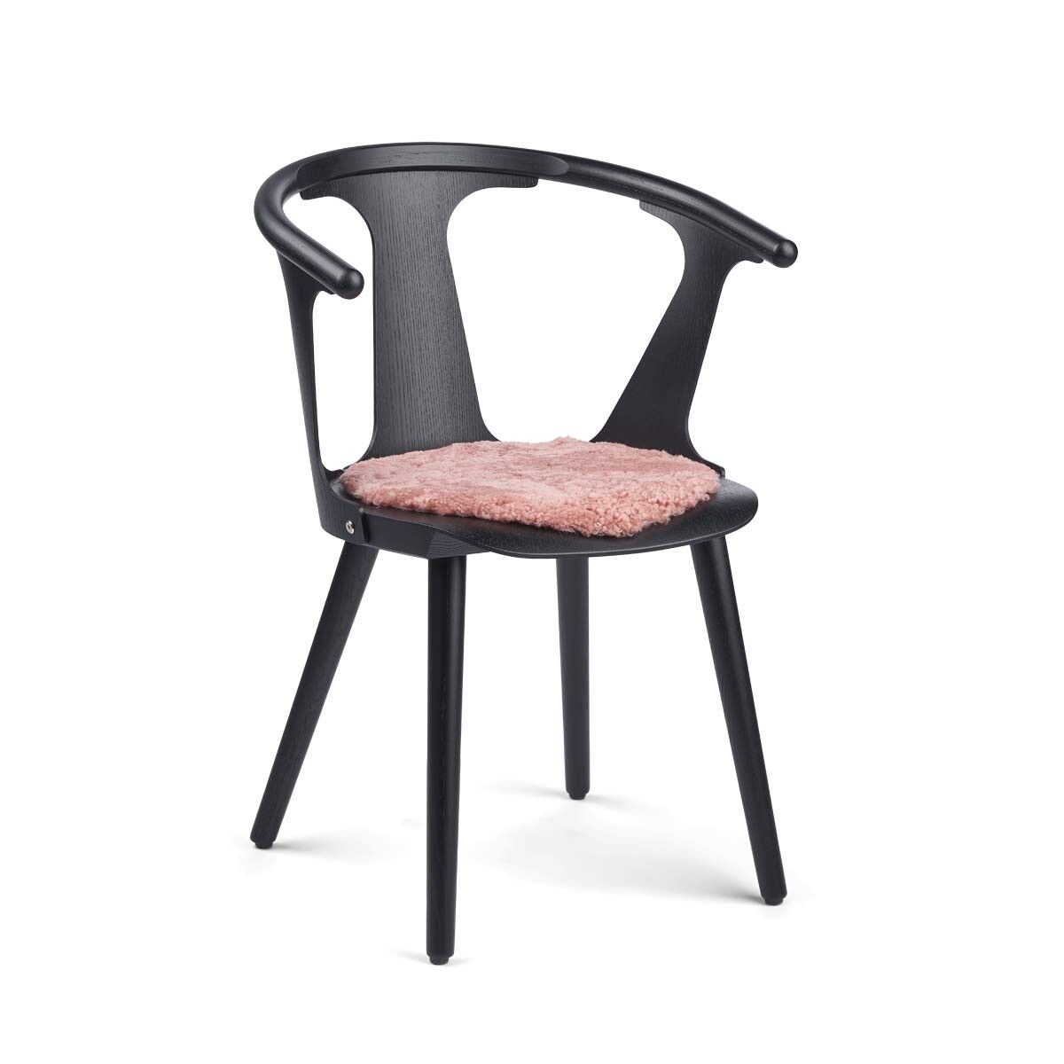 Dessus de siège en peau de mouton à laine courte | Ø38 cm Rose corail