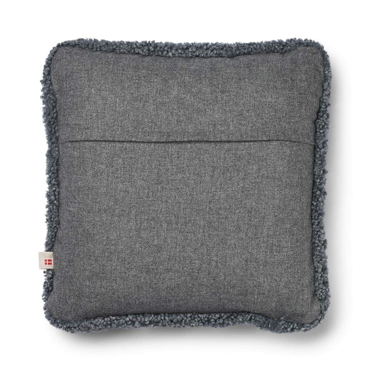Coussin en laine courte de mouton Pierre/Gris clair