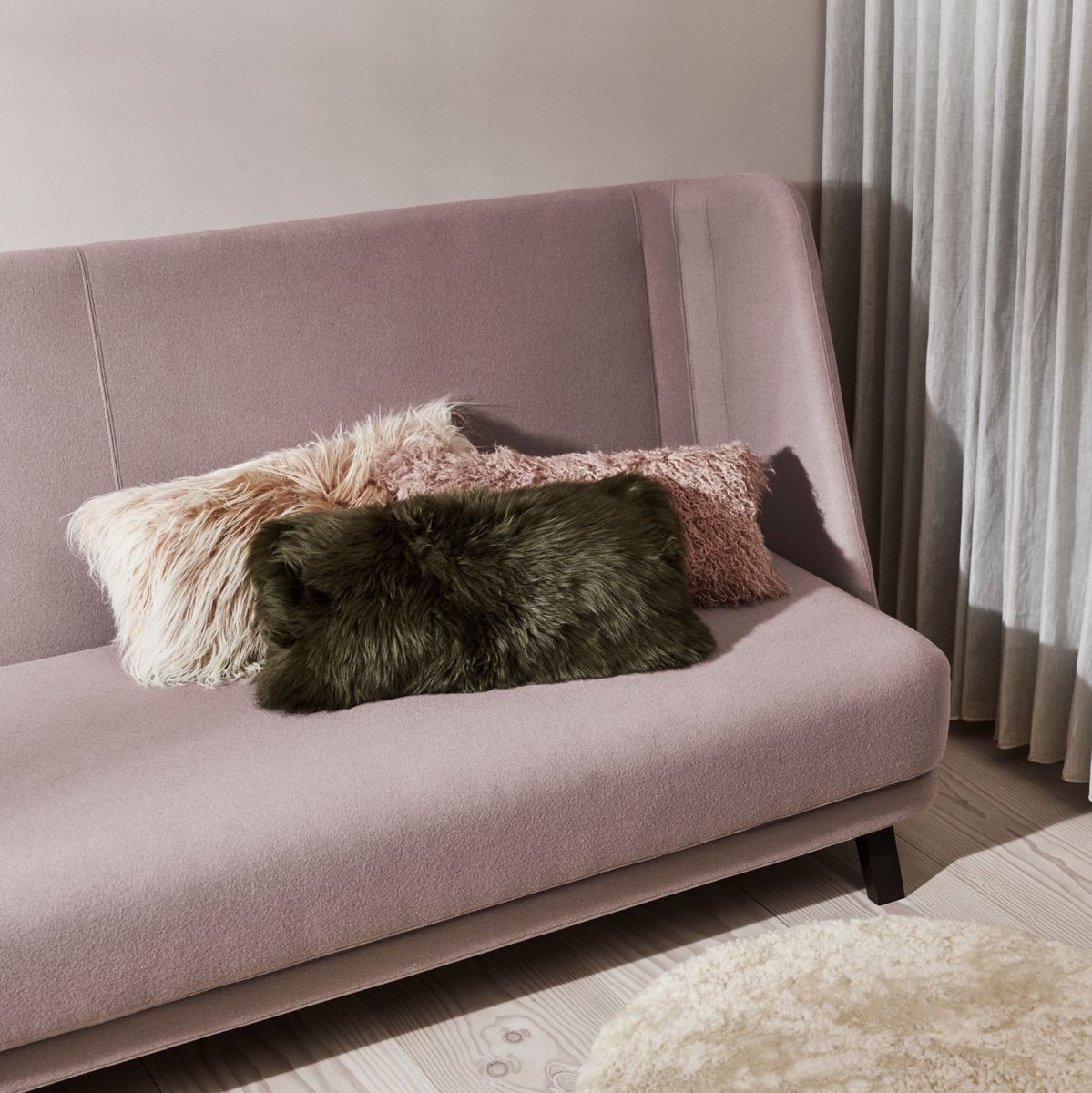 Coussin bouclé Lever de soleil arctique