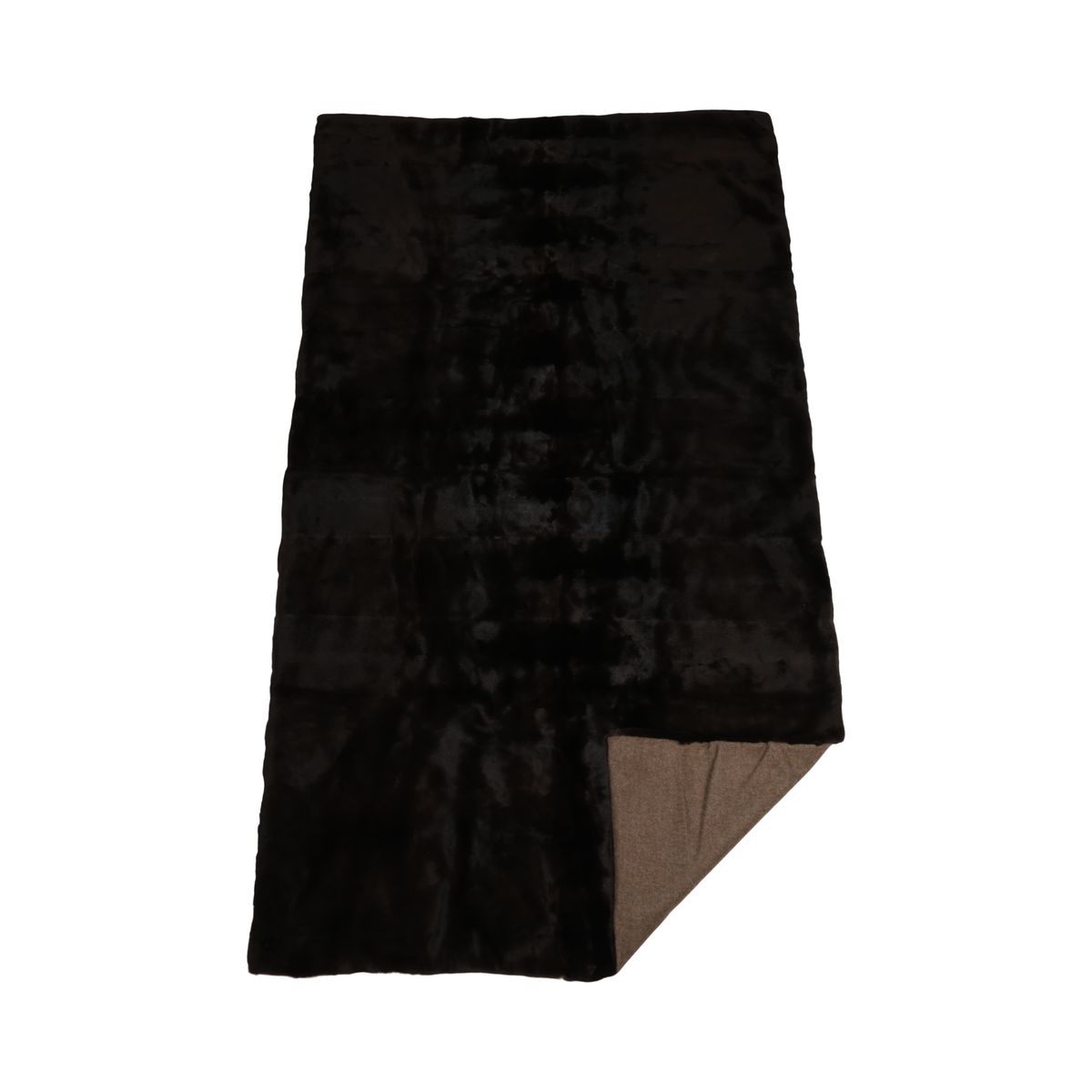 Plaid en Vison | Doublure en Cachemire | Brun Foncé Naturel | 100x190 cm
