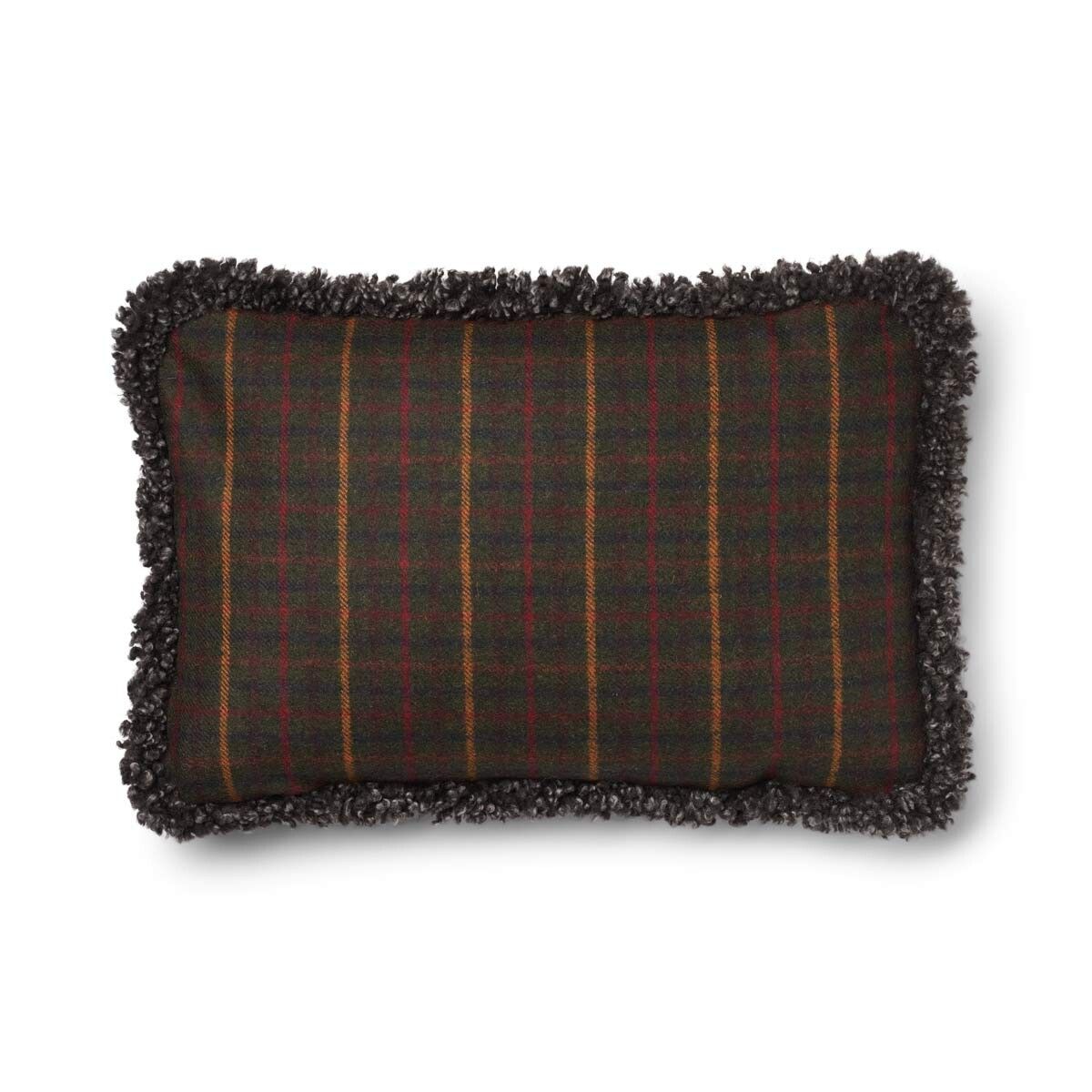 Coussin en laine courte de mouton Kilberry Fir-D. Green/Capp.i