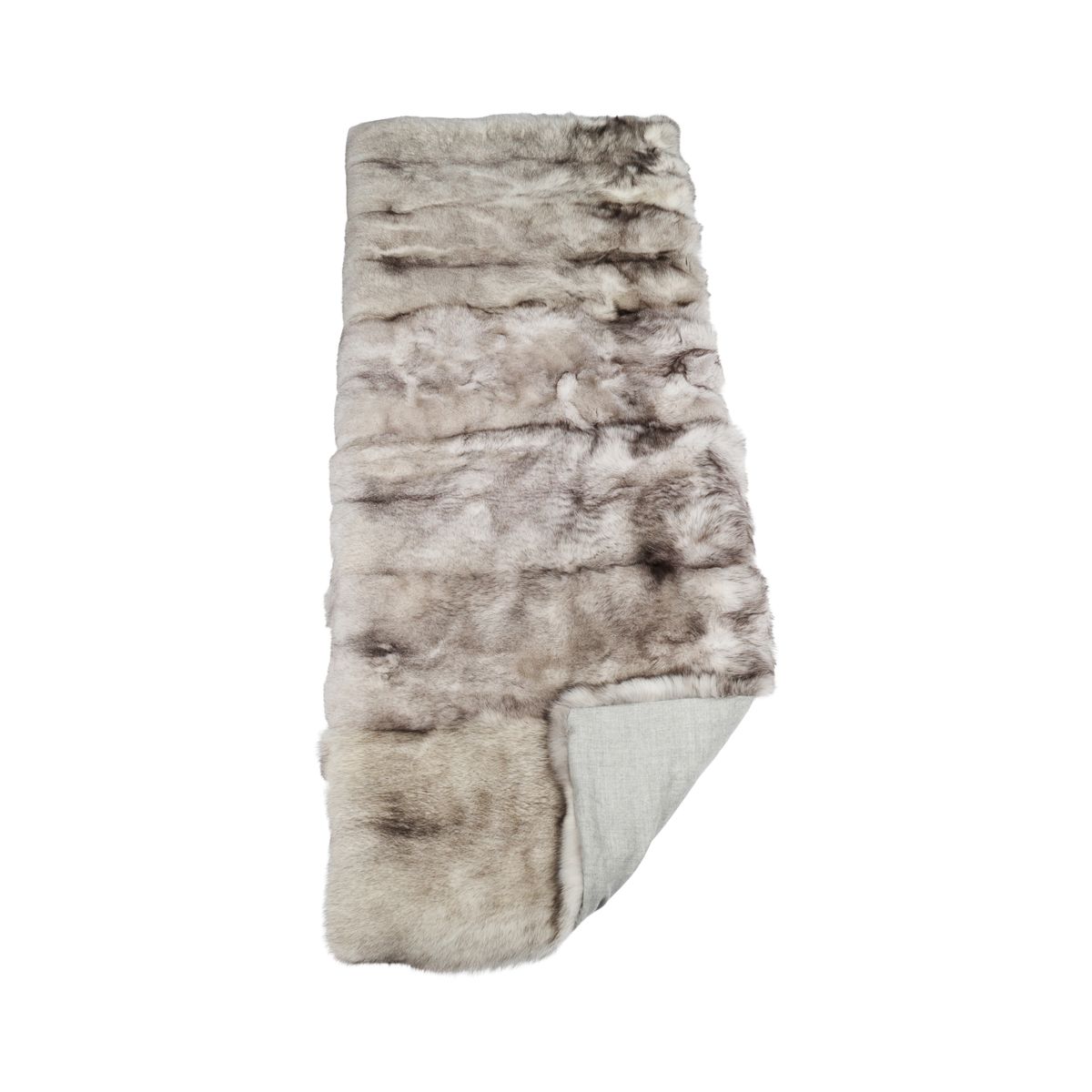 Plaid Premium en Fourrure de Renard | Doublure Cachemire | Renard Bleu | 220x85 cm