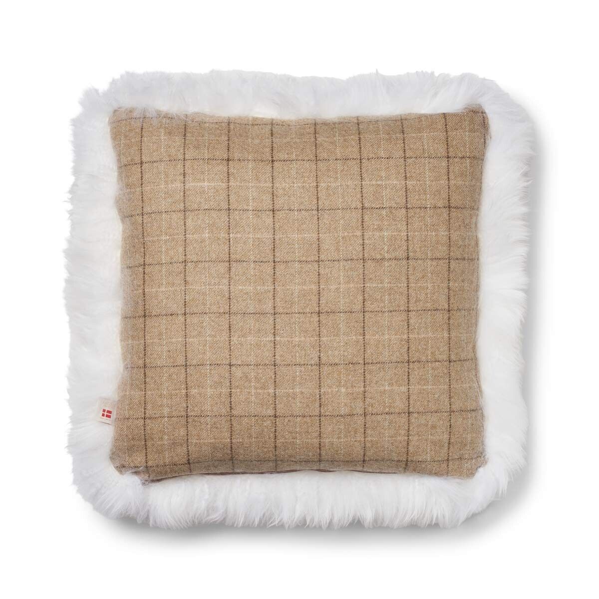 Coussin une face Avoine-Beige/Ivoire