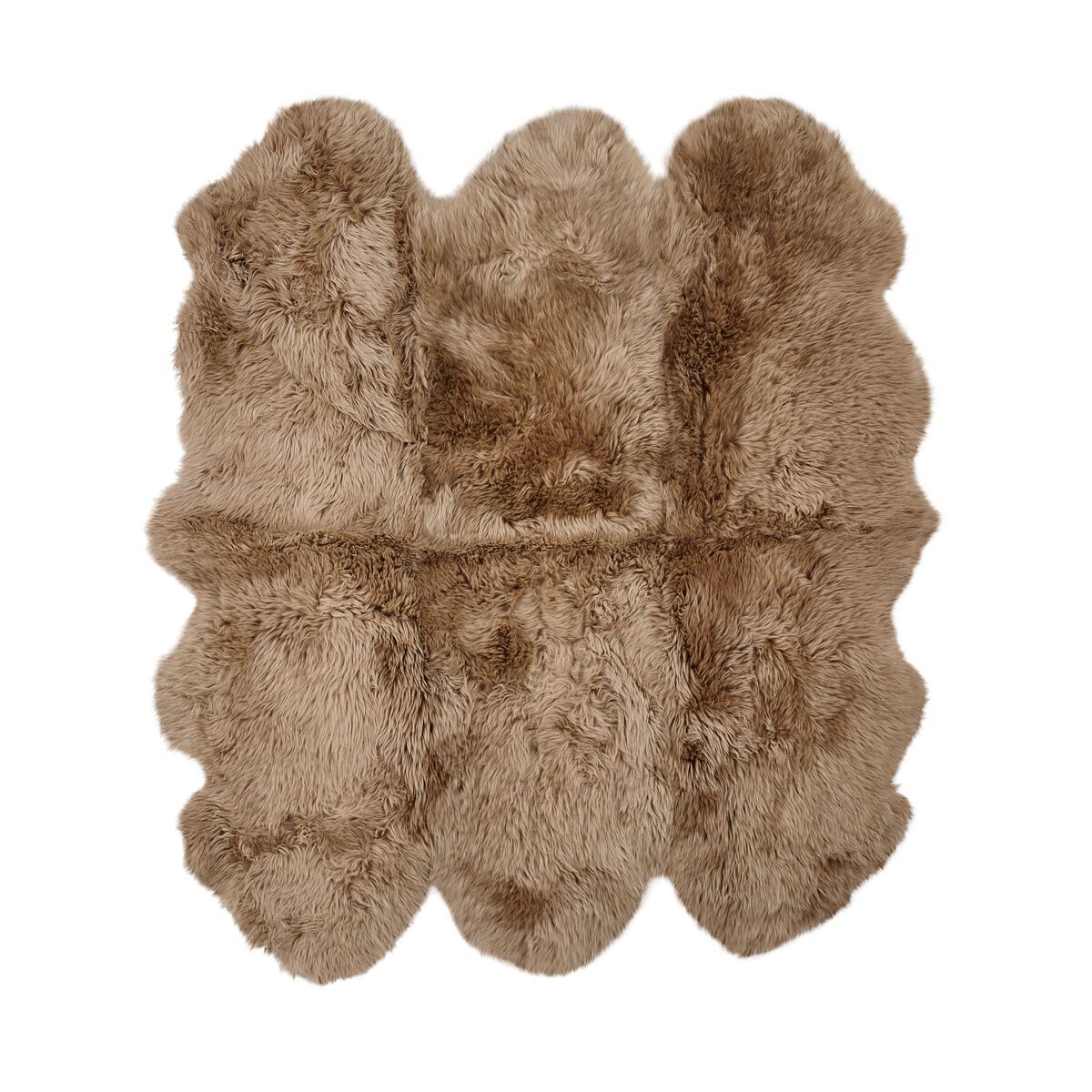 Peau de mouton de Nouvelle-Zélande à laine longue 180x162 cm Taupe
