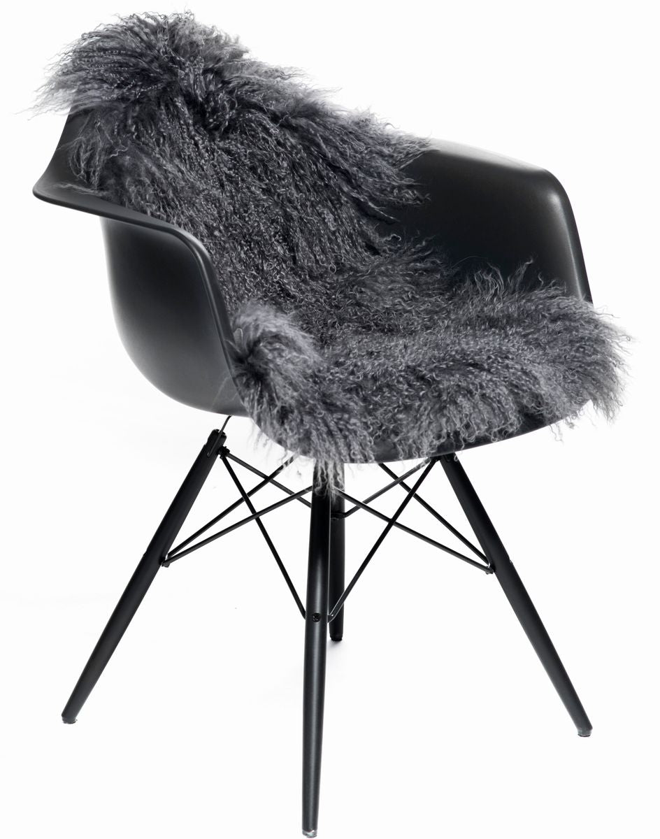 Peau de mouton bouclée 135x50 cm Acier