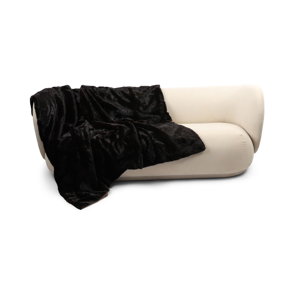 Plaid en Vison | Doublure Cachemire | Brun Foncé Naturel | 176x205 cm