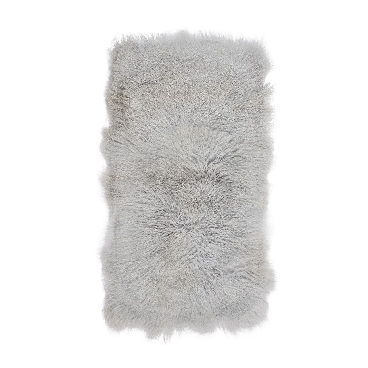 Jeté en peau de mouton bouclée  60 × 120 cm Gris Léger