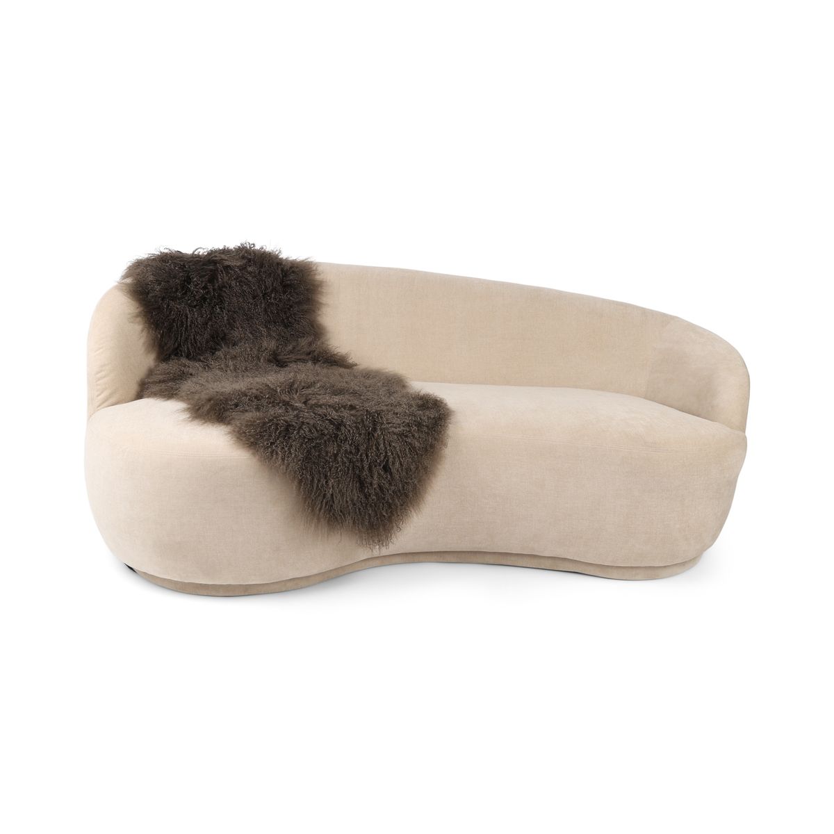 Peau de mouton tibétaine double | 150 × 55 cm Taupe