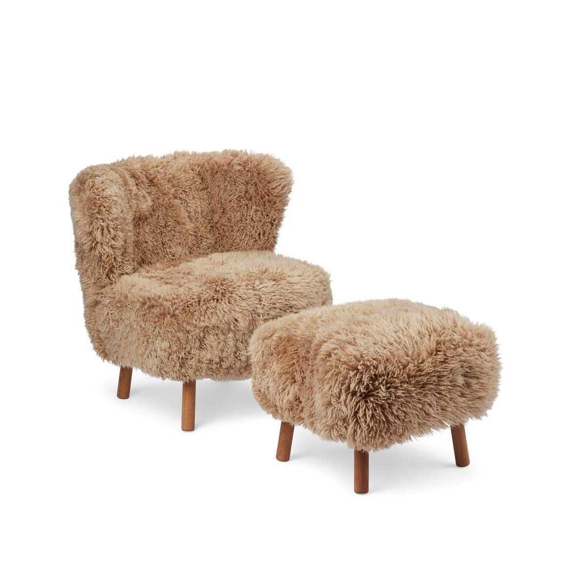 Repose-pieds Emily | Peau de mouton  | Laine courte Miel