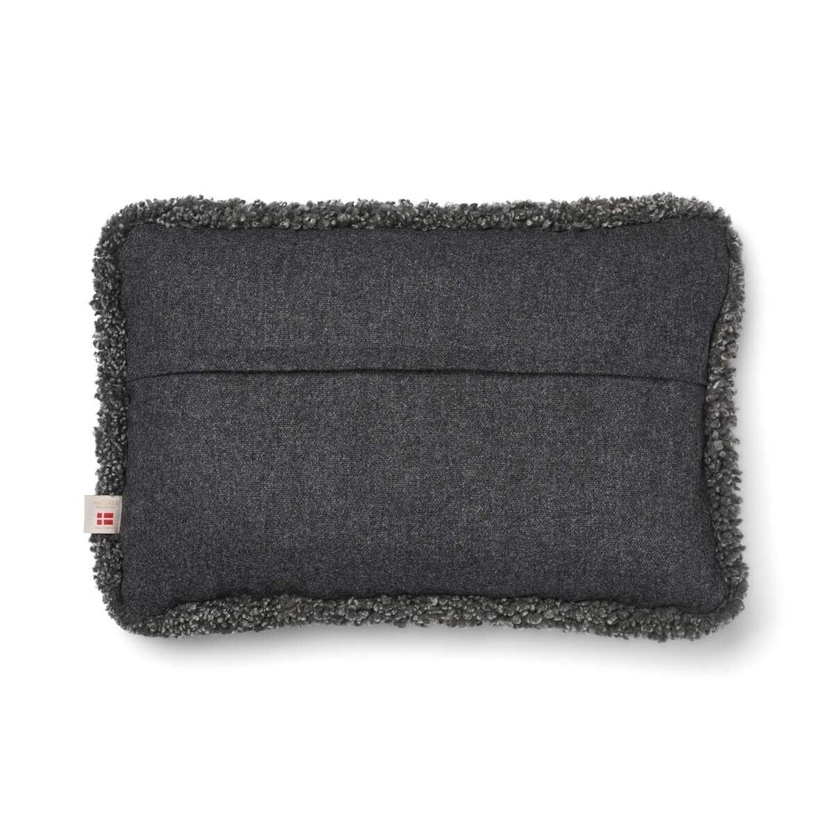 Coussin en laine courte de mouton Roche/Graphite