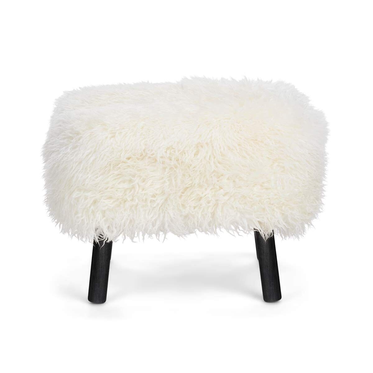 Repose-pieds Emily | Peau de mouton  | Laine courte Blanche-Neige