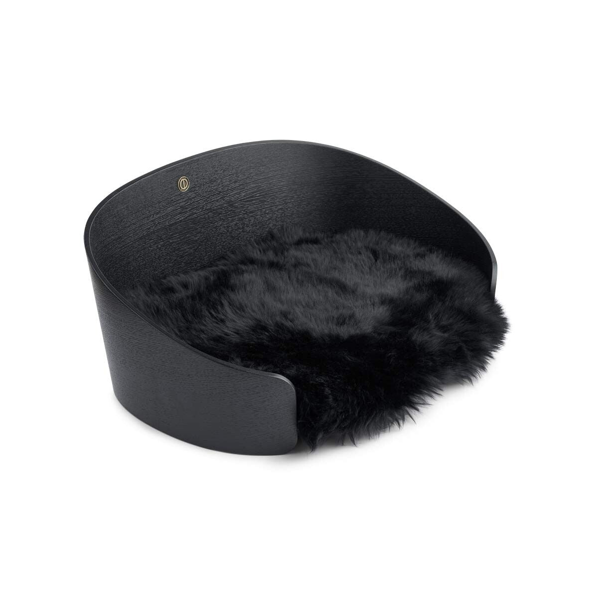 Lit pour animaux de compagnie Chêne noir/peau de mouton noir
