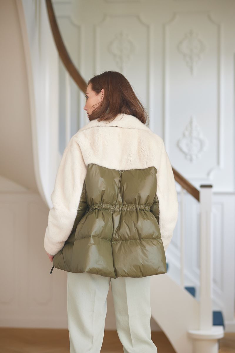 Veste Lori Vert mousse/blanc