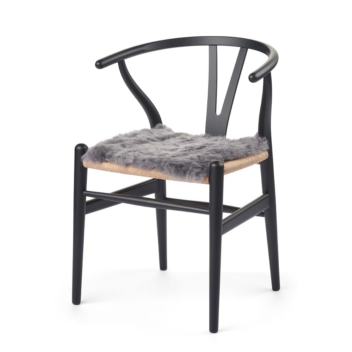 Dessus de siège en peau de mouton à laine courte | 40 × 40 cm Gris Brisa