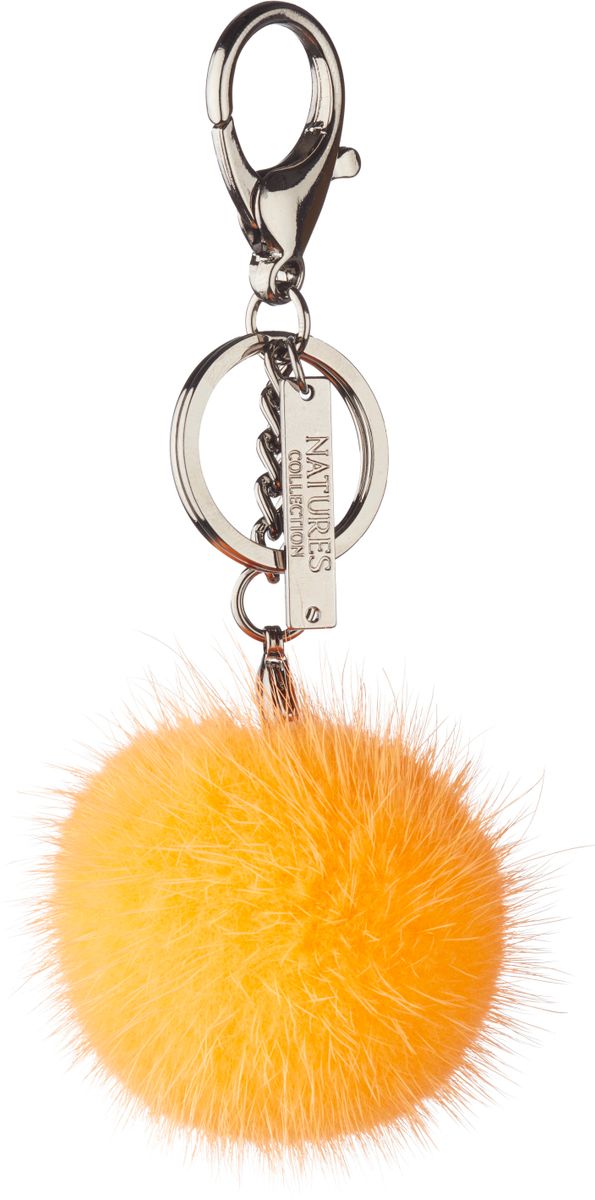 Porte-clés Pompon en vison Orange