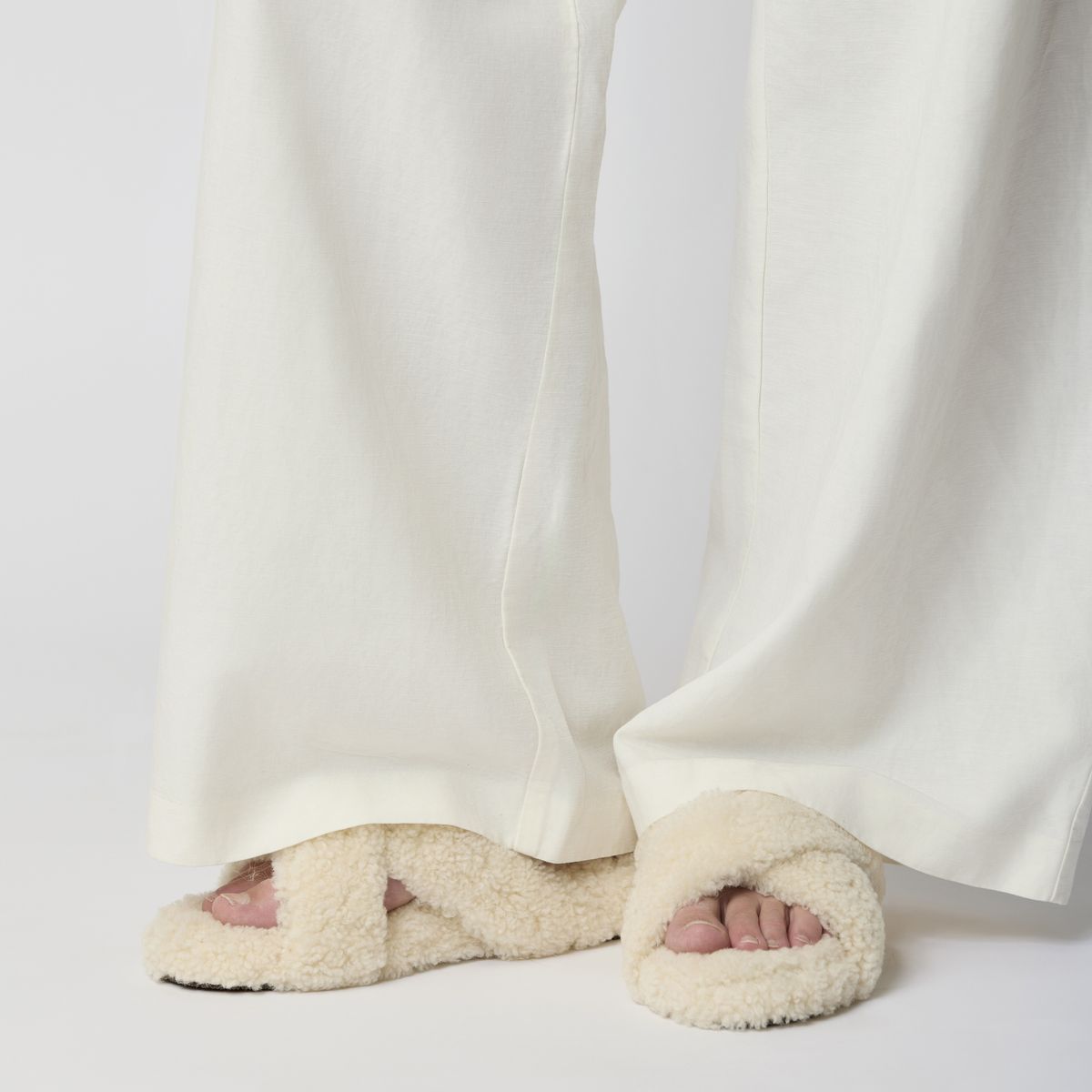 Chausson croisé bouclé Miel