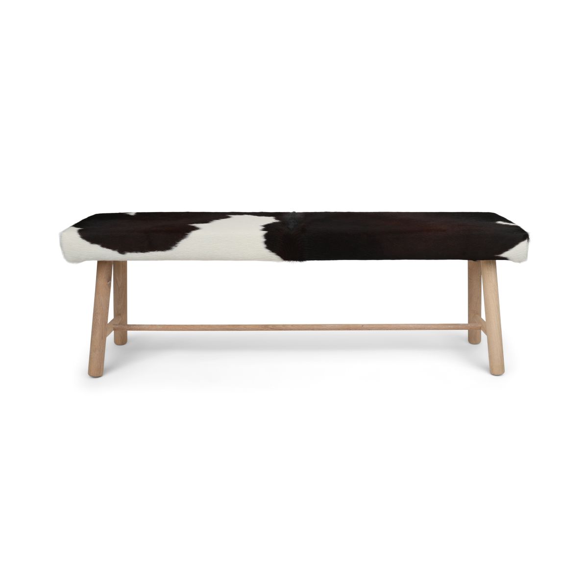 Banc en peau de vache | 140x35x45 cm Noir/Blanc