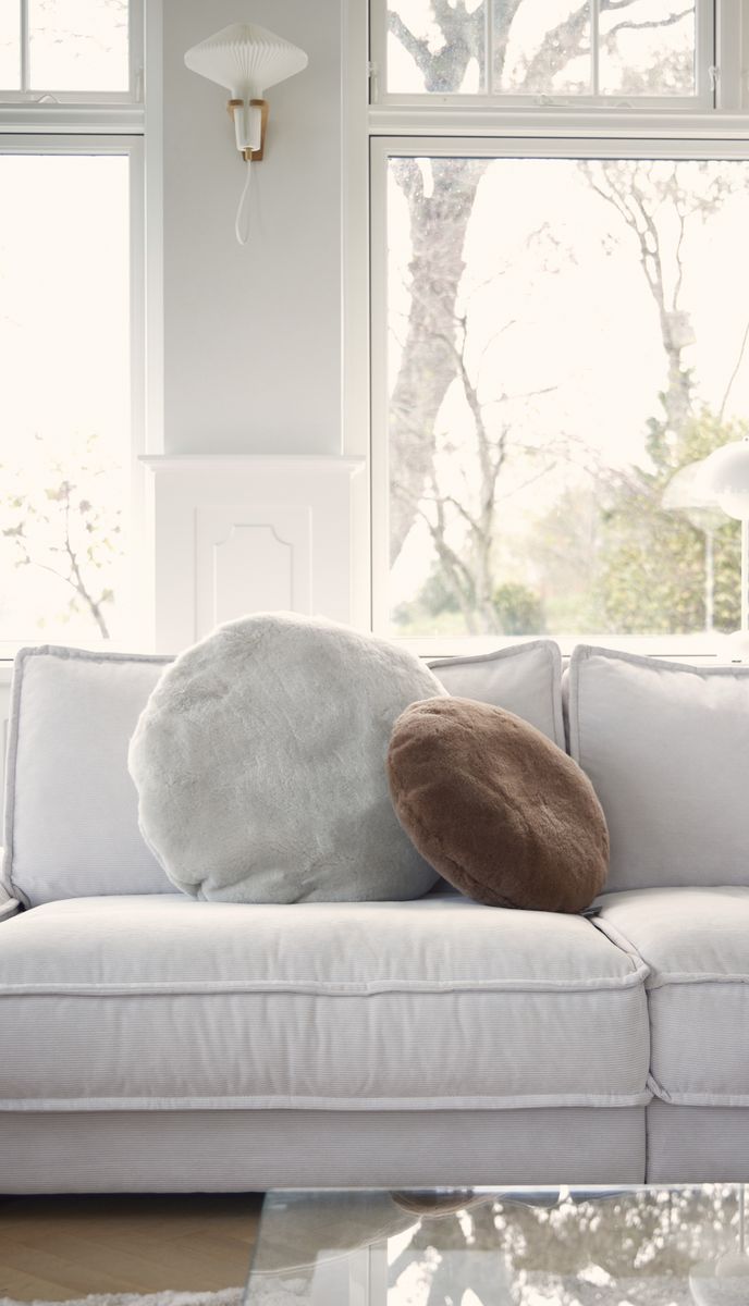 Coussin en velours nordique Sable Gris