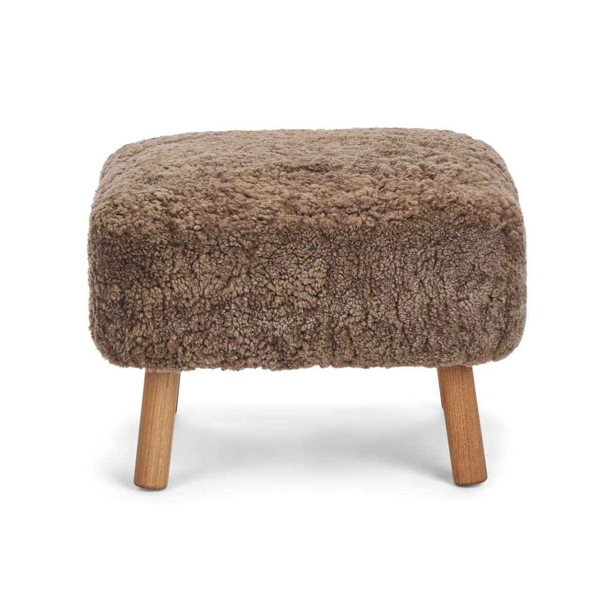 Repose-pieds Emily | Peau de mouton  | Laine courte Taupe