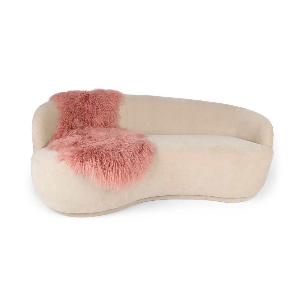 Peau de mouton tibétaine double | 150 × 55 cm Rose