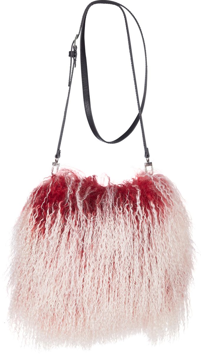 Sac manchon Jasmin en fourrure Rouge/Top de neige