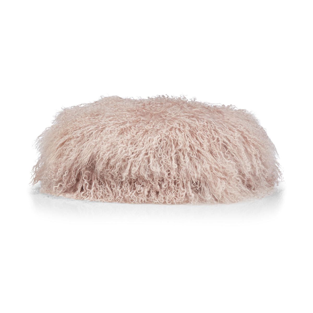 Dessus de tabouret en peau de mouton tibétaine | Ø35 × H17 cm Colombe