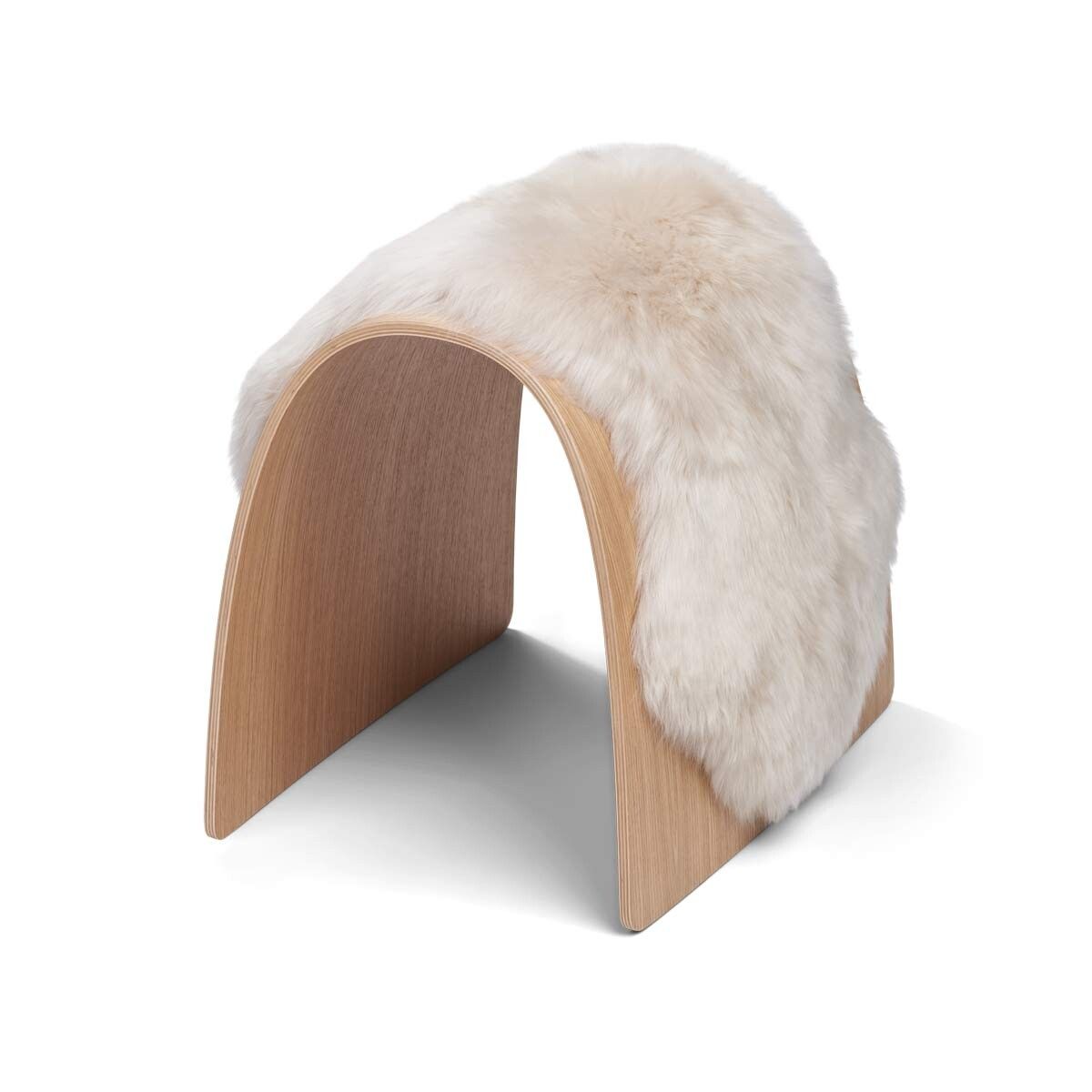 Dessus de tabouret en peau de mouton | Laine longue