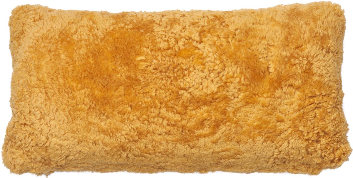 Coussin en laine courte Jaune