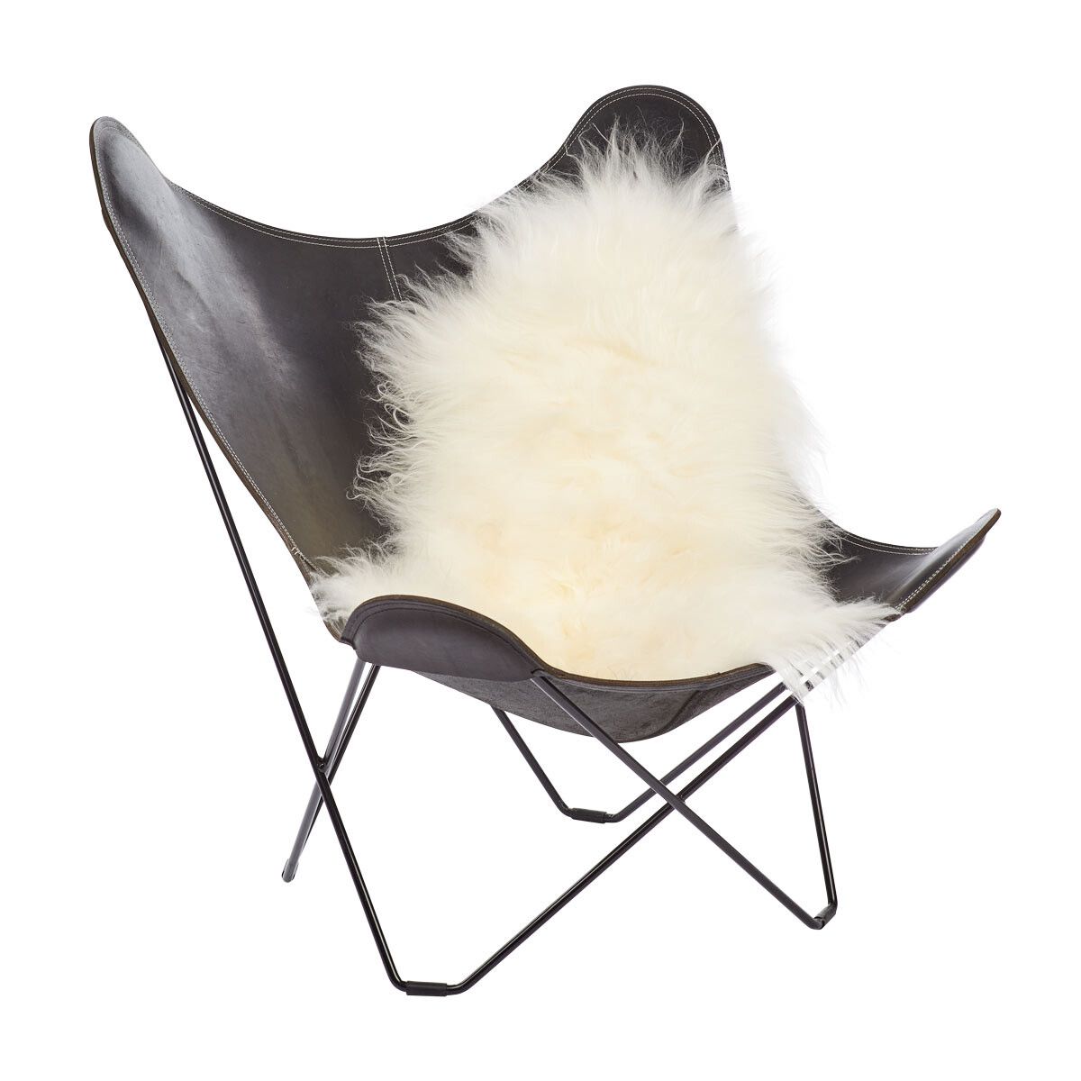 Peau de mouton islandaise | Laine longue | 100-120+ cm Blanc Cassé