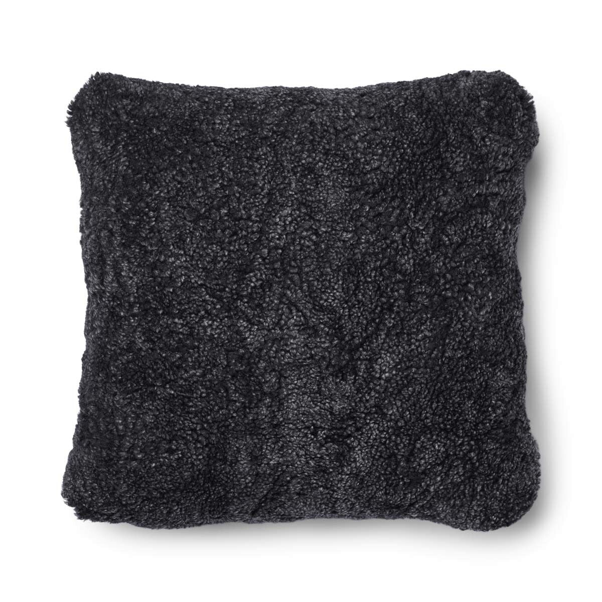 Coussin en laine courte de mouton Anthracite/Anthracite