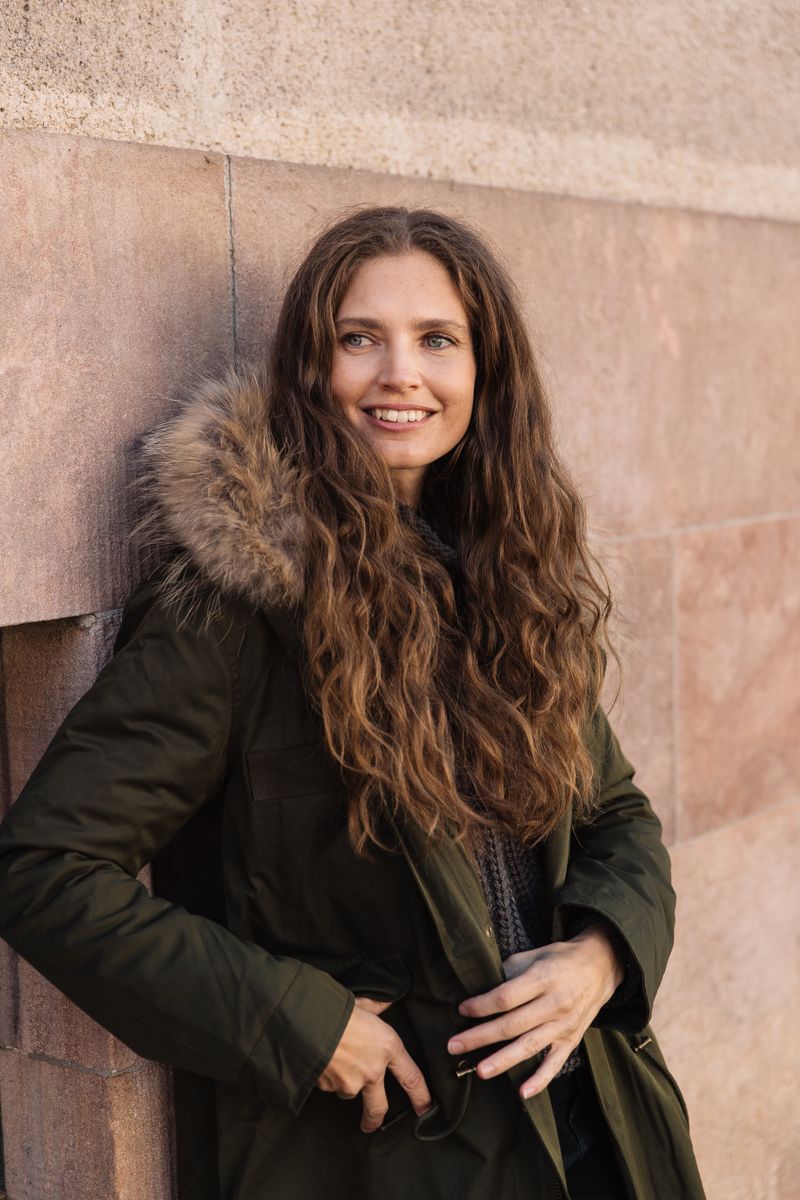 Veste Petra Vert Haie/Marron Naturel