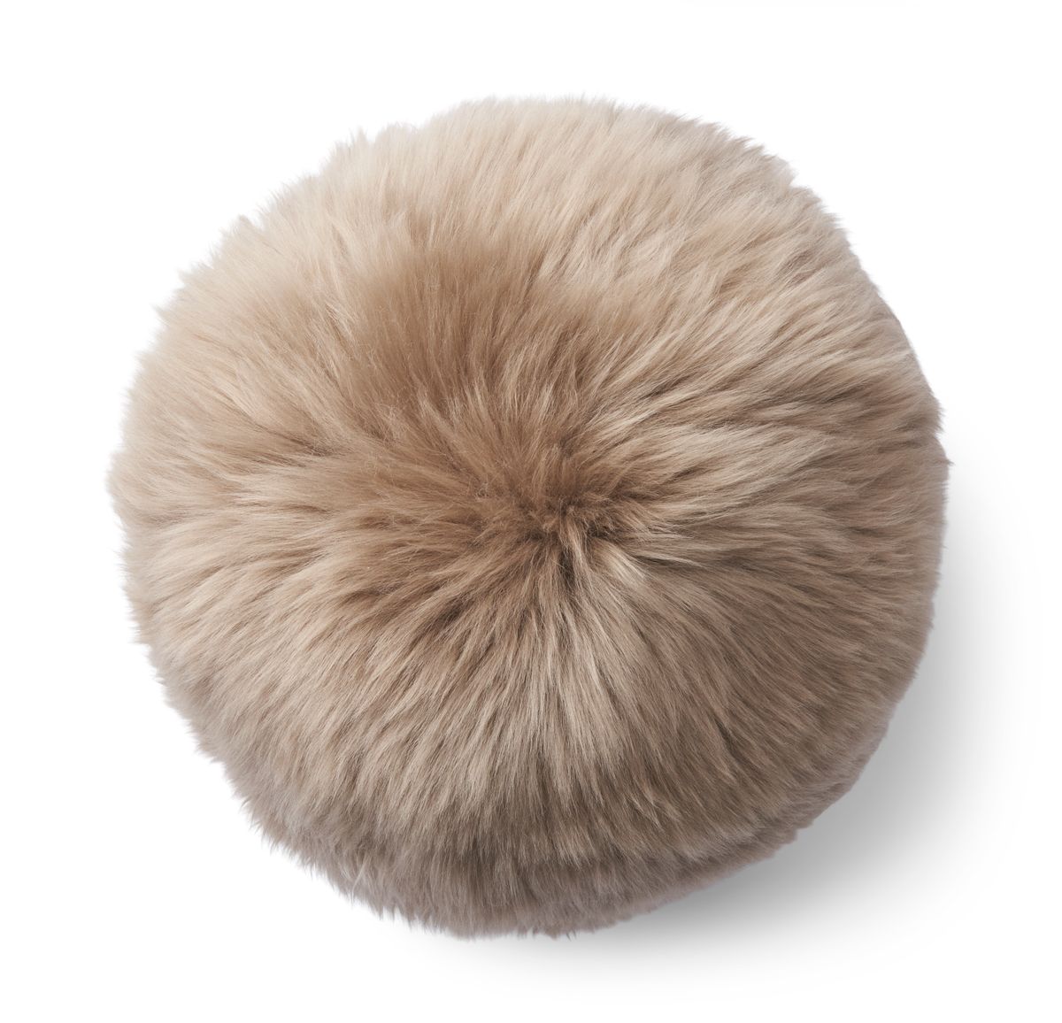 Coussin d'Angélite Laine Longue Taupe