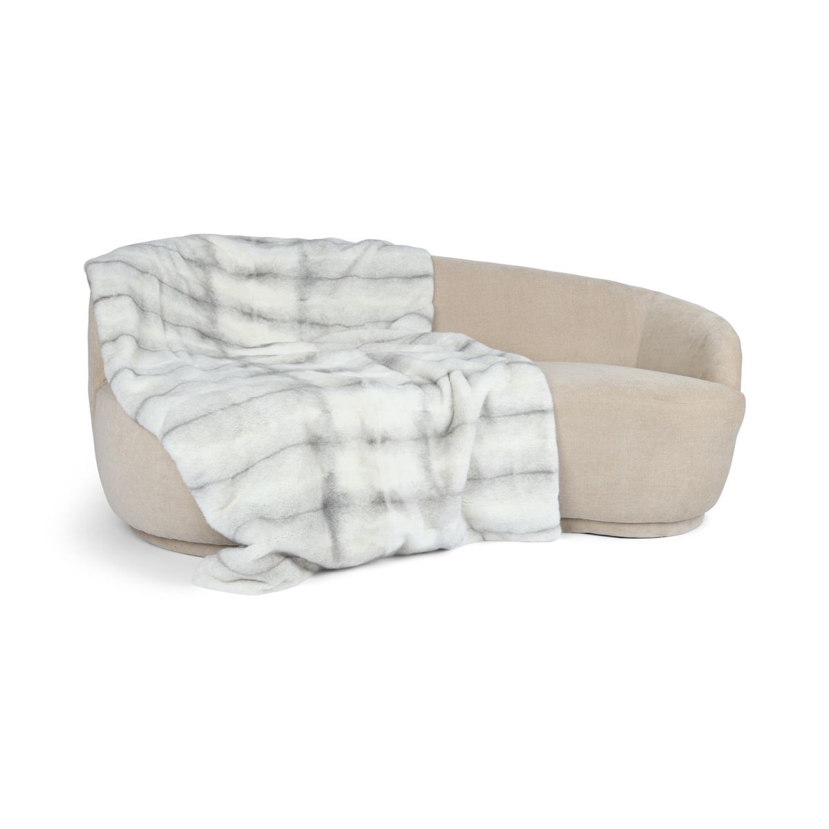 Jeté en vison avec revers en cachemire | Sapphire Cross | 55 × 220 cm