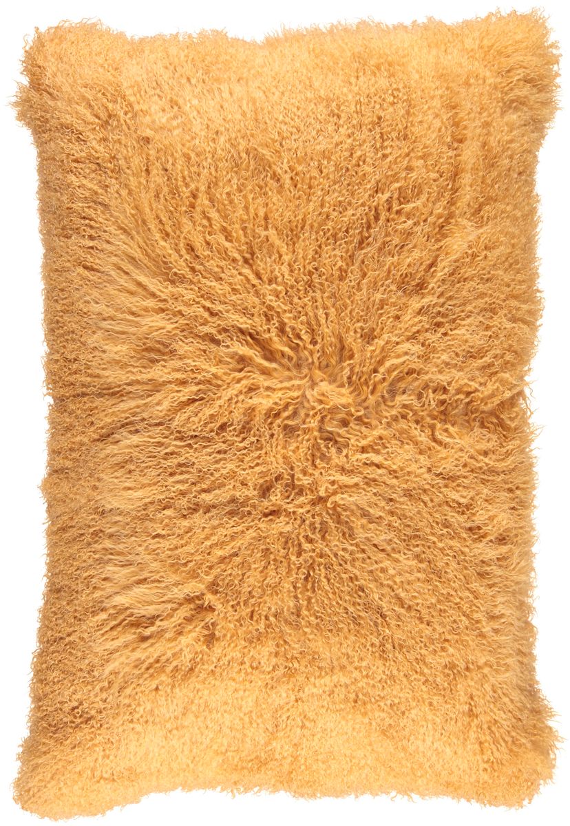 Coussin bouclé Jaune Impérial