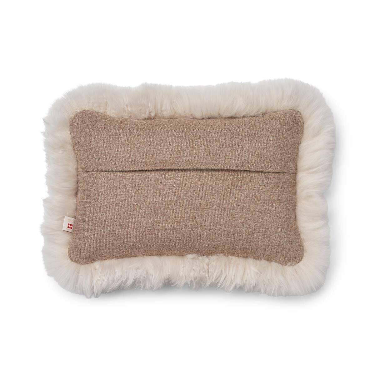 Coussin en peau de mouton longue laine Beige/Linen