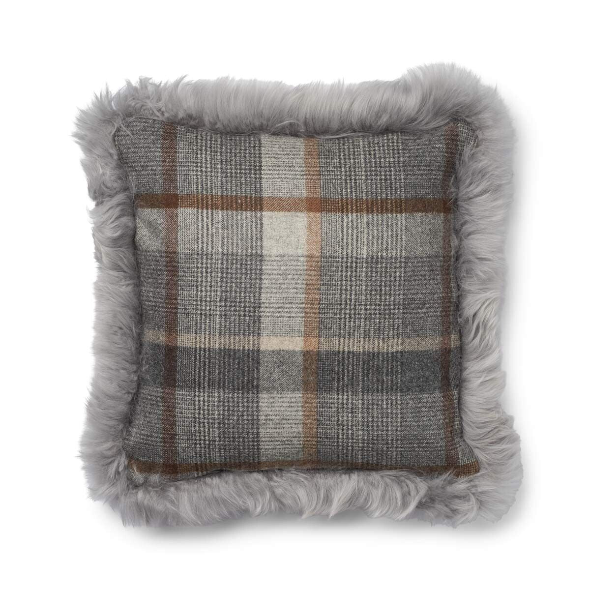 Coussin en peau de mouton longue laine