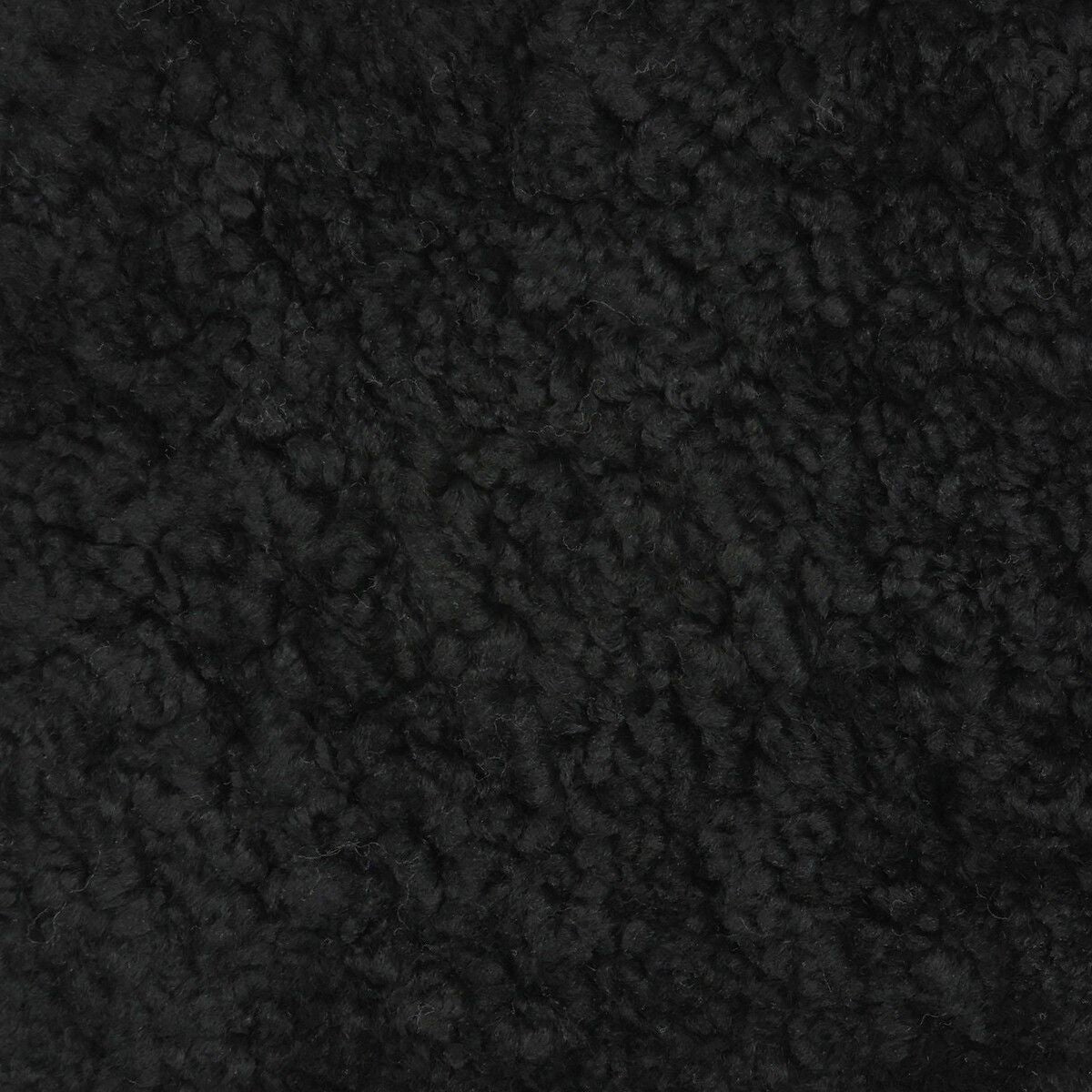 Tapis court en laine bouclée en peau de mouton Shell Design 210x150 cm Noir