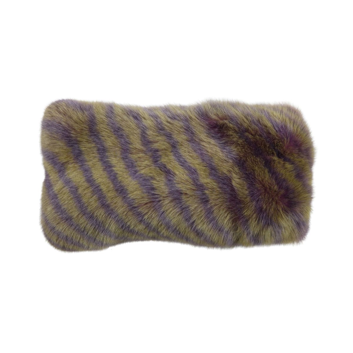 Coussin Premium en Fourrure de Renard | Dos en Cachemire | Norvège | Violet/Menthe | 62x32 cm