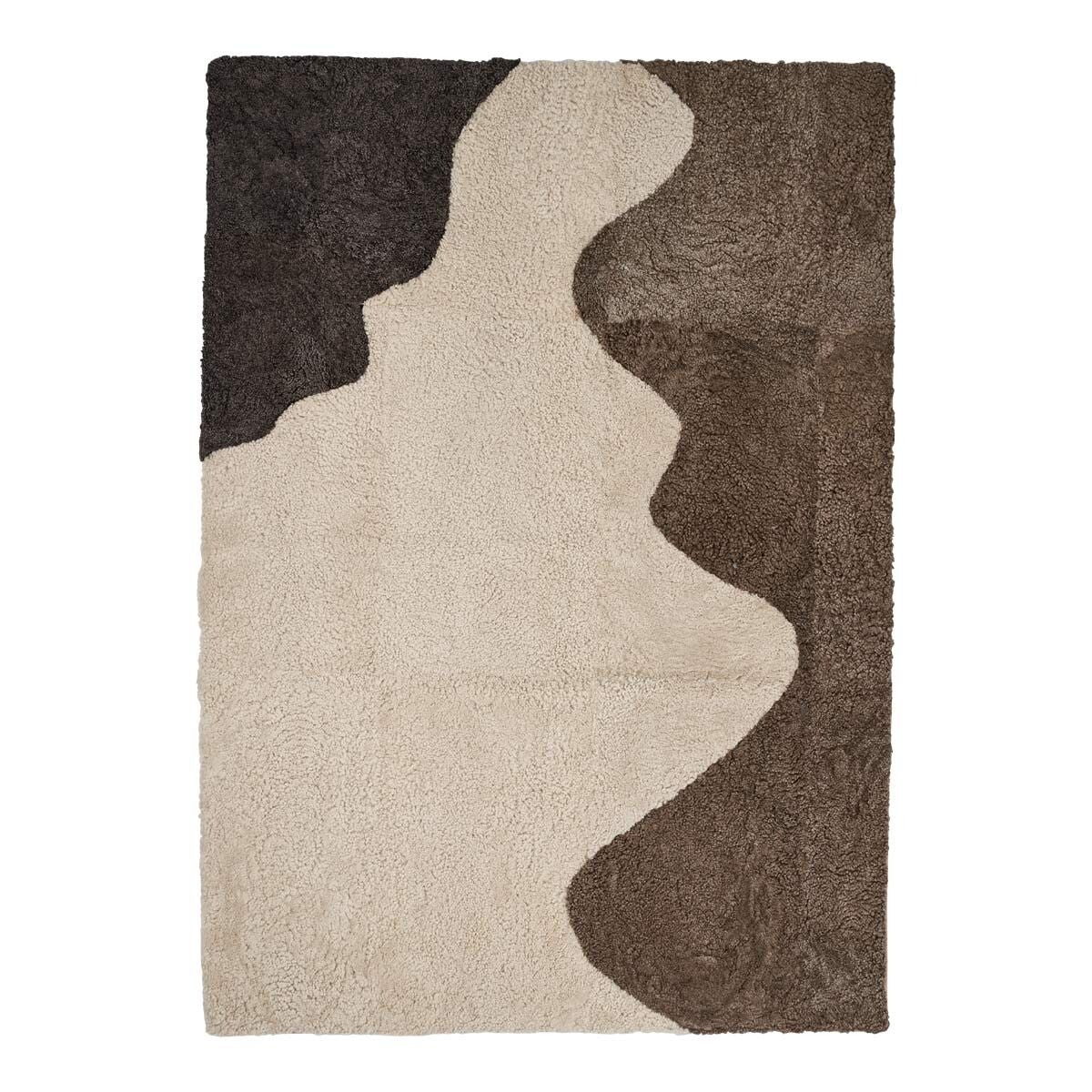Tapis court en laine bouclée en peau de mouton River Design