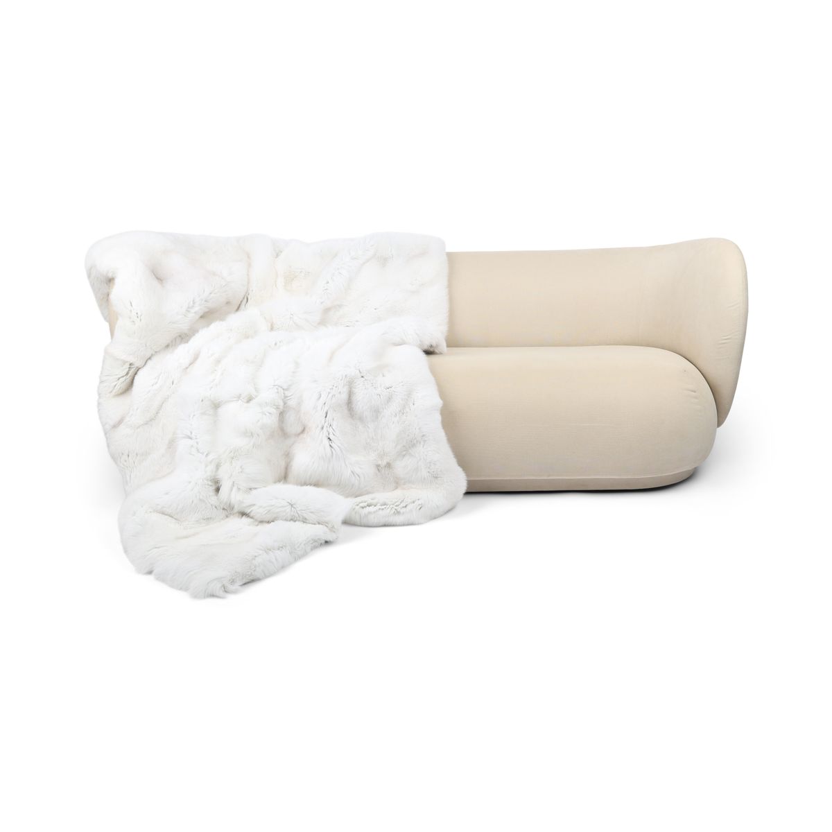 Plaid Premium Fox | Support Cachemire | Renard Arctique/Marbre | 140x200 cm