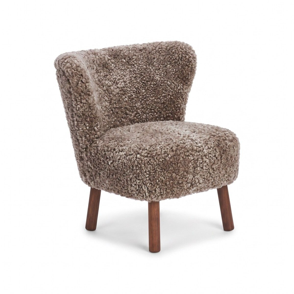Fauteuil lounge Emily | Laine courte Cappuccino